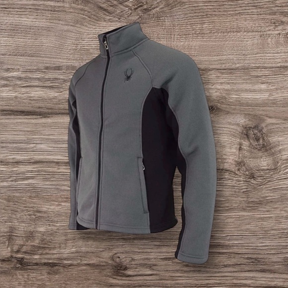 Spyder Other - SPYDER MEN'S SMALL STELLER SHERPA LINED FULL ZIP JACKET CHARCOAL & BLACK
